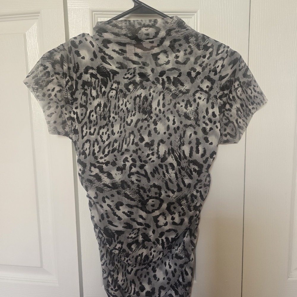 Willow Black and Gray Animal Print Top